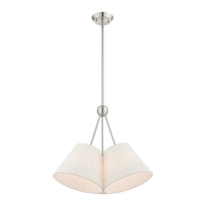 Livex Lighting 41383-91 Three Light Chandelier, Brushed Nickel