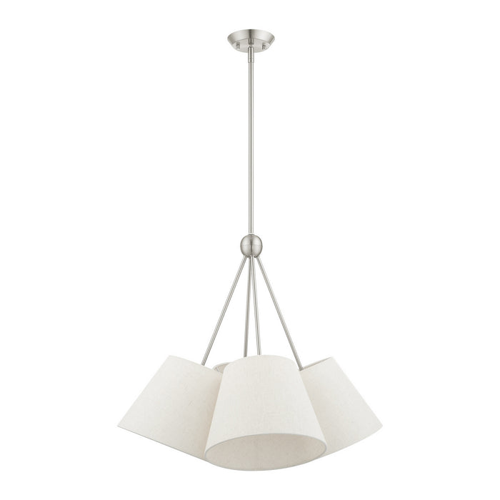 Livex Lighting 41384-91 Four Light Chandelier, Brushed Nickel