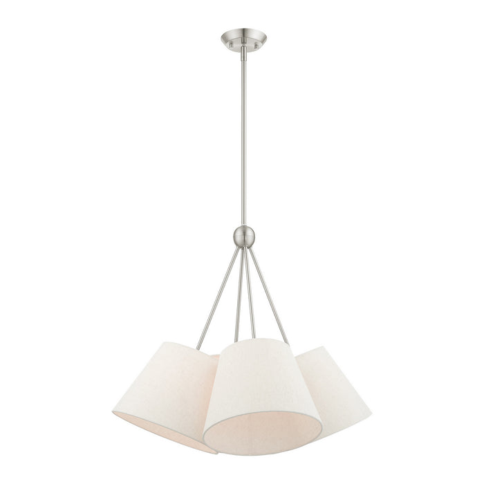 Livex Lighting 41384-91 Four Light Chandelier, Brushed Nickel