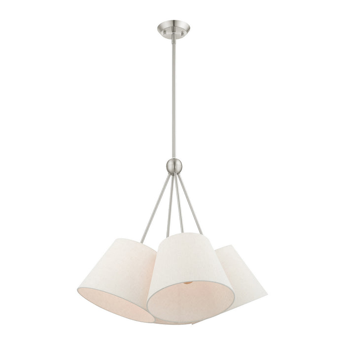 Livex Lighting 41384-91 Four Light Chandelier, Brushed Nickel