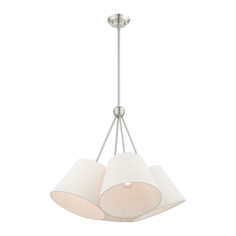 Livex Lighting 41384-91 Four Light Chandelier, Brushed Nickel