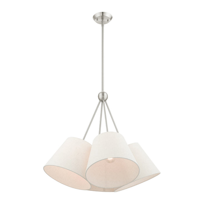 Livex Lighting 41384-91 Four Light Chandelier, Brushed Nickel