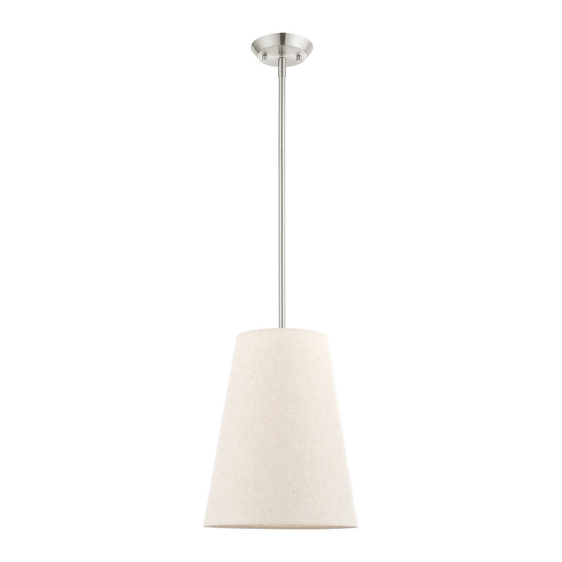 Livex Lighting 41387-91 One Light Pendant, Brushed Nickel