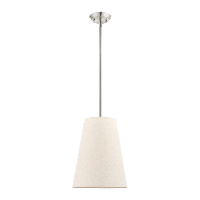 Livex Lighting 41387-91 One Light Pendant, Brushed Nickel