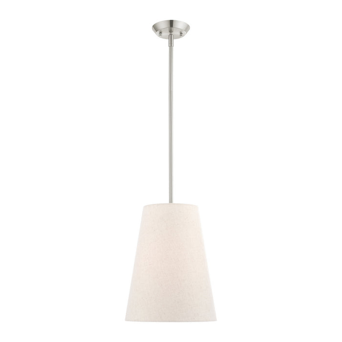 Livex Lighting 41387-91 One Light Pendant, Brushed Nickel