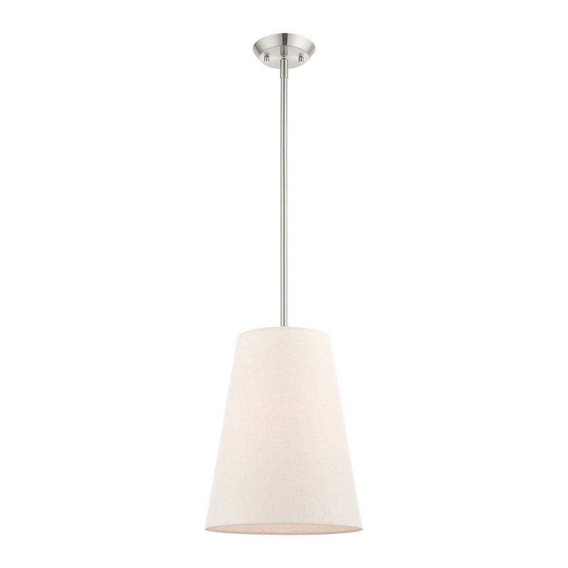 Livex Lighting 41387-91 One Light Pendant, Brushed Nickel