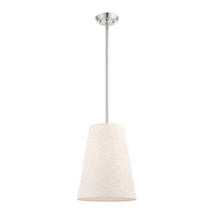 Livex Lighting 41387-91 One Light Pendant, Brushed Nickel
