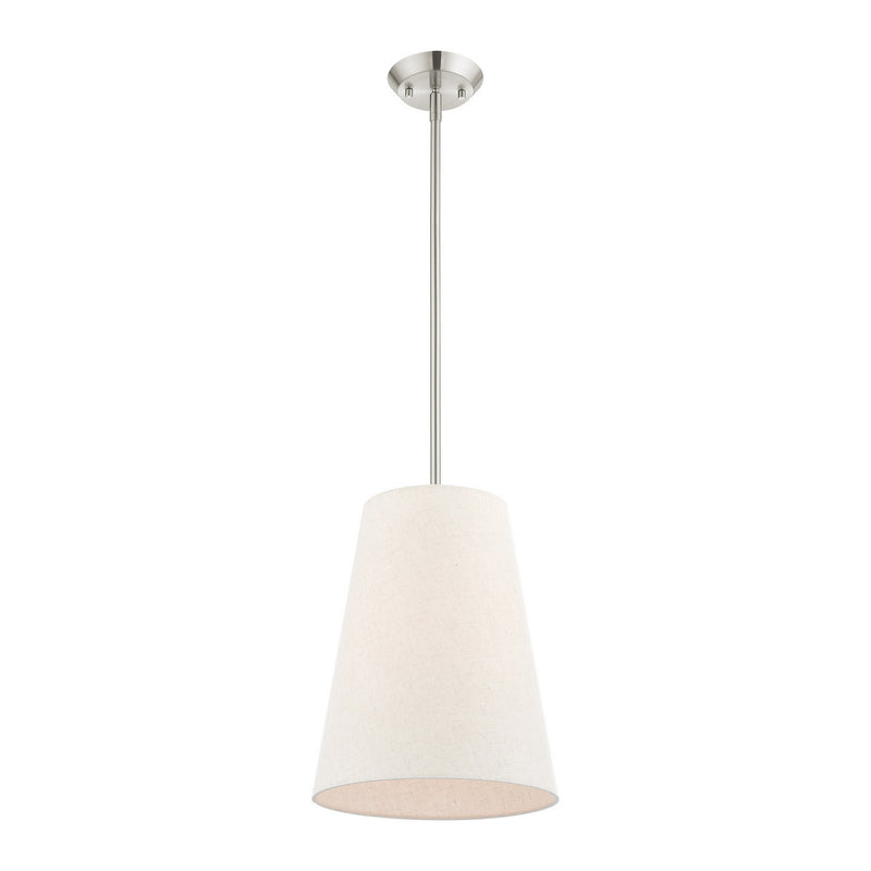 Livex Lighting 41387-91 One Light Pendant, Brushed Nickel