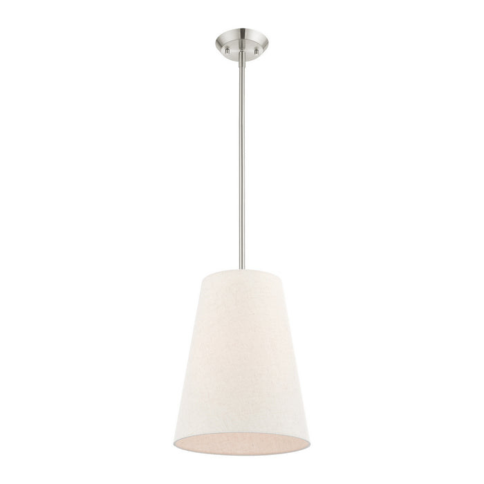 Livex Lighting 41387-91 One Light Pendant, Brushed Nickel