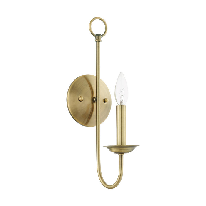 Livex Lighting 42681-01 One Light Wall Sconce, Antique Brass