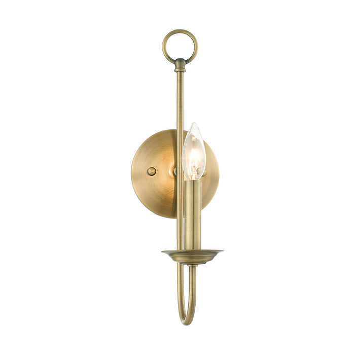 Livex Lighting 42681-01 One Light Wall Sconce, Antique Brass