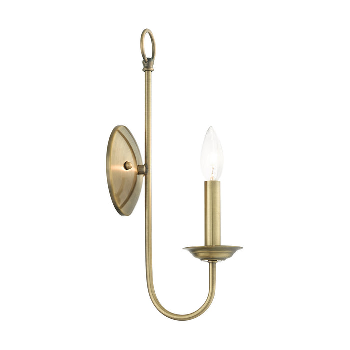 Livex Lighting 42681-01 One Light Wall Sconce, Antique Brass