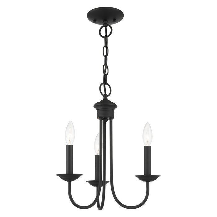 Livex Lighting 42683-04 Three Light Chandelier, Black