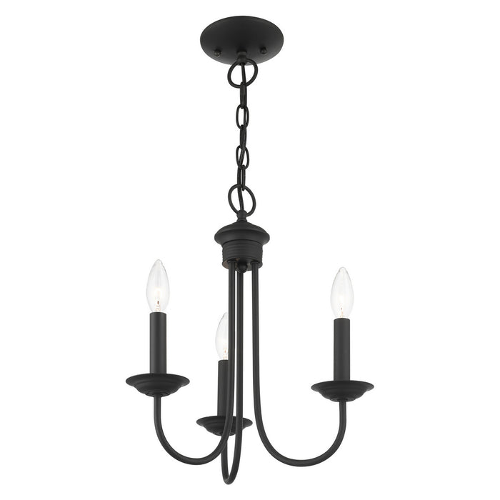 Livex Lighting 42683-04 Three Light Chandelier, Black