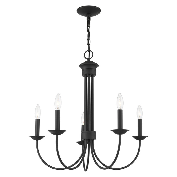 Livex Lighting 42685-04 Five Light Chandelier, Black