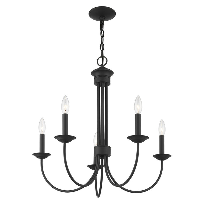 Livex Lighting 42685-04 Five Light Chandelier, Black