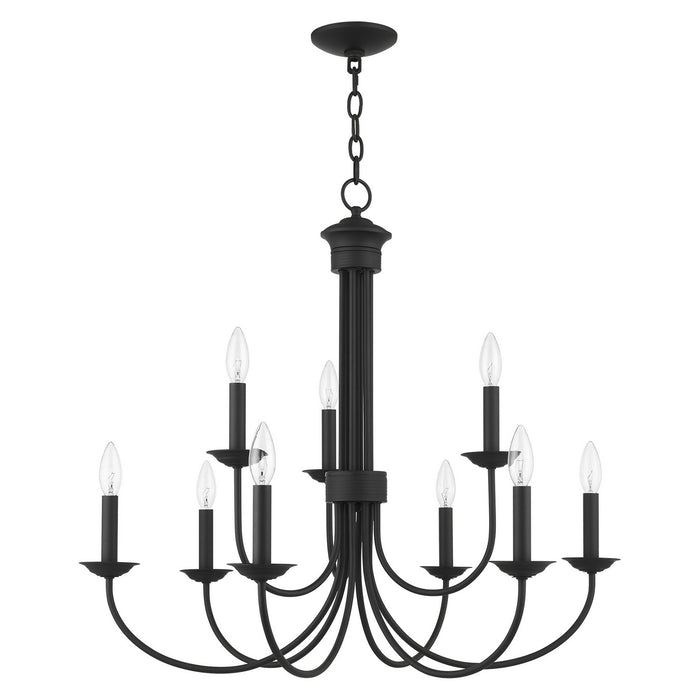 Livex Lighting 42687-04 Nine Light Chandelier, Black