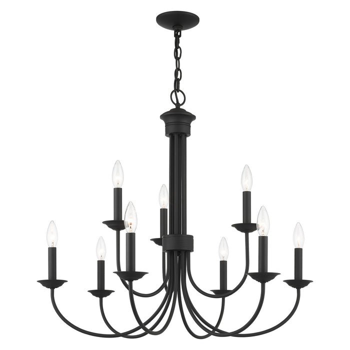 Livex Lighting 42687-04 Nine Light Chandelier, Black