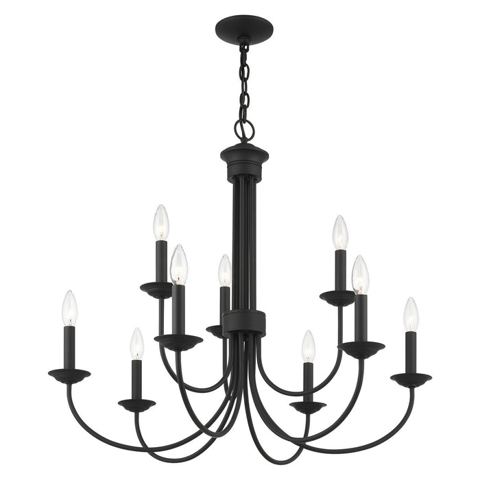 Livex Lighting 42687-04 Nine Light Chandelier, Black