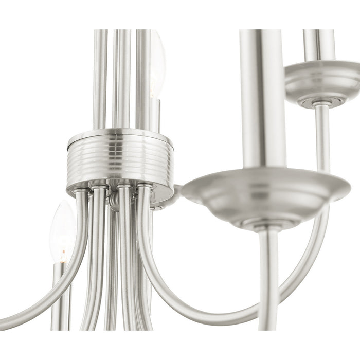 Livex Lighting 42687-91 Nine Light Chandelier, Brushed Nickel