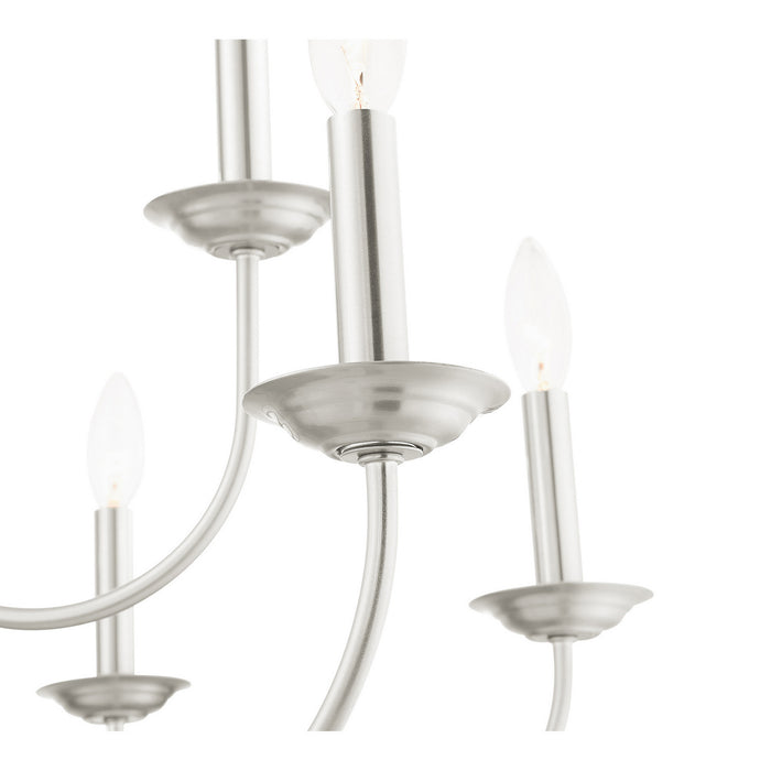 Livex Lighting 42687-91 Nine Light Chandelier, Brushed Nickel