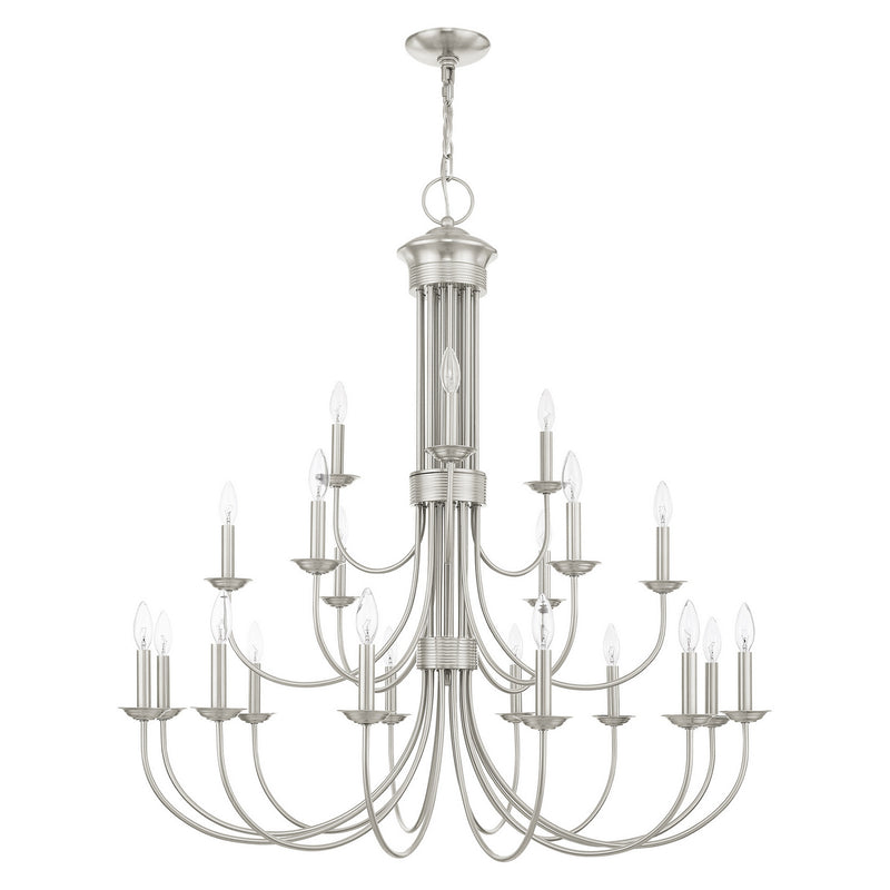 Livex Lighting 42688-91 21 Light Chandelier, Brushed Nickel