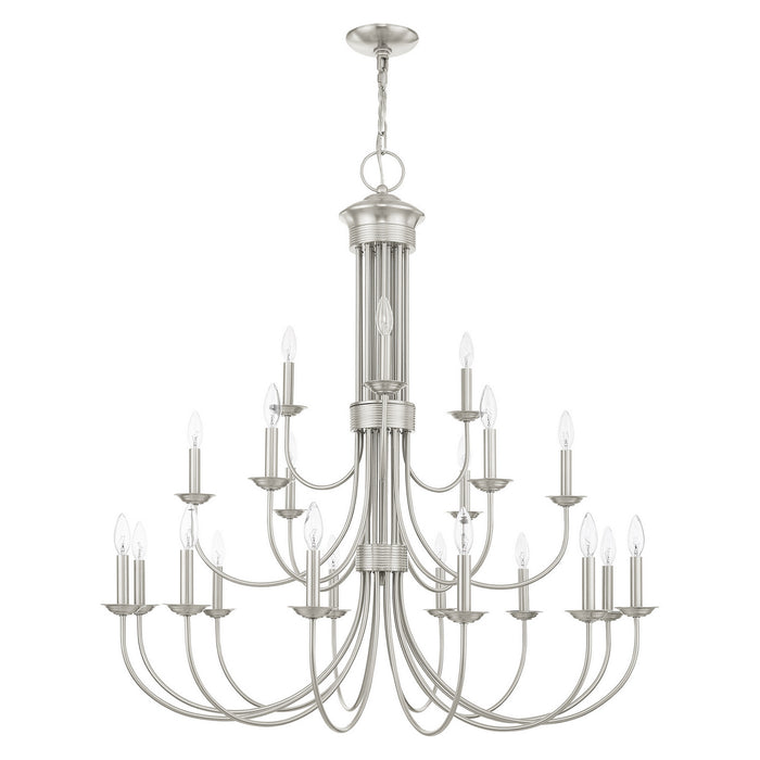 Livex Lighting 42688-91 21 Light Chandelier, Brushed Nickel