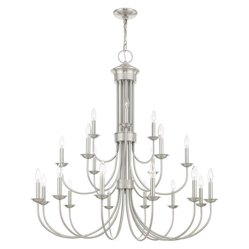 Livex Lighting 42688-91 21 Light Chandelier, Brushed Nickel