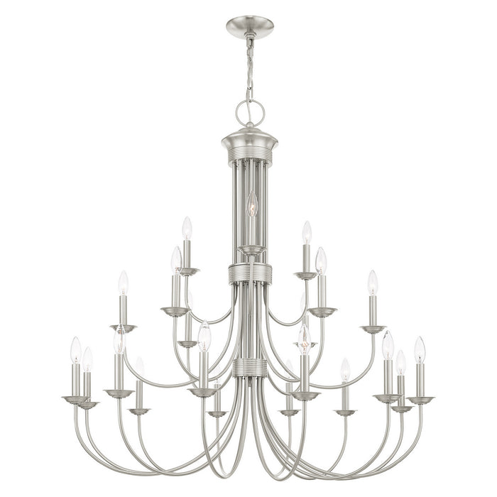 Livex Lighting 42688-91 21 Light Chandelier, Brushed Nickel