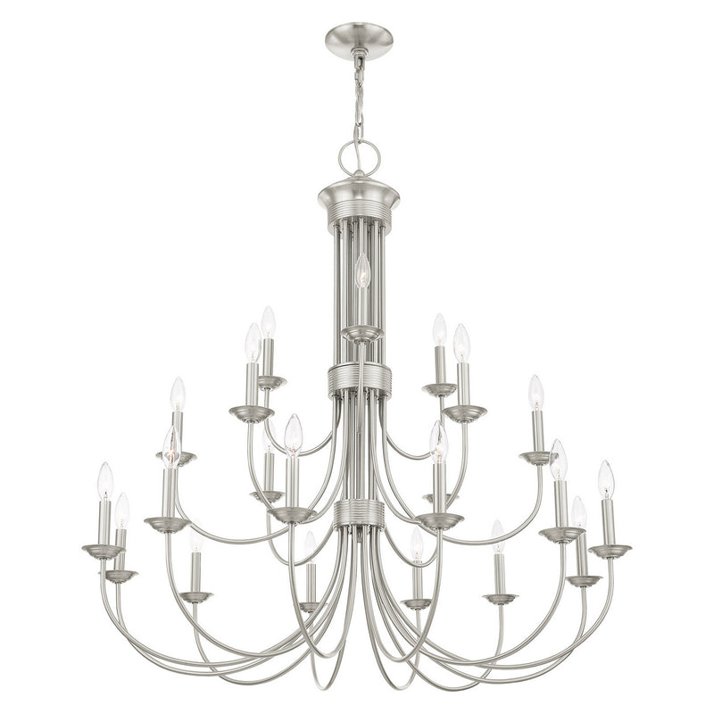 Livex Lighting 42688-91 21 Light Chandelier, Brushed Nickel