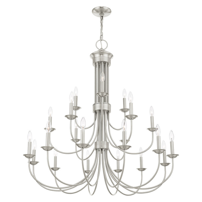 Livex Lighting 42688-91 21 Light Chandelier, Brushed Nickel