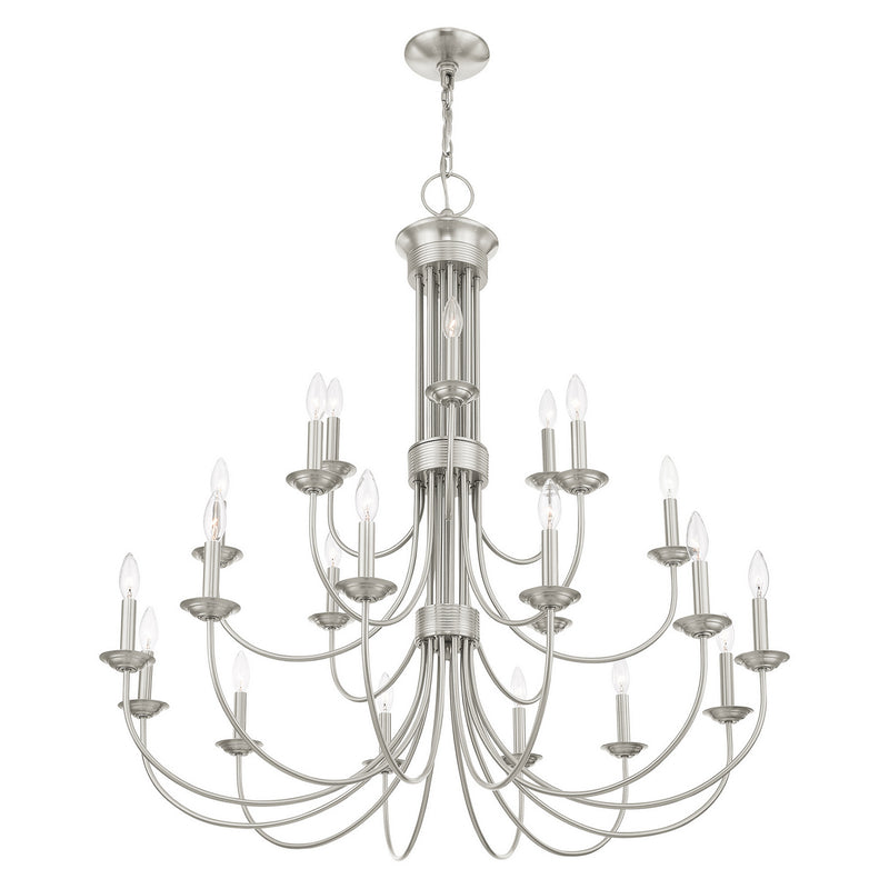 Livex Lighting 42688-91 21 Light Chandelier, Brushed Nickel