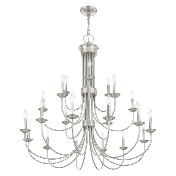 Livex Lighting 42688-91 21 Light Chandelier, Brushed Nickel