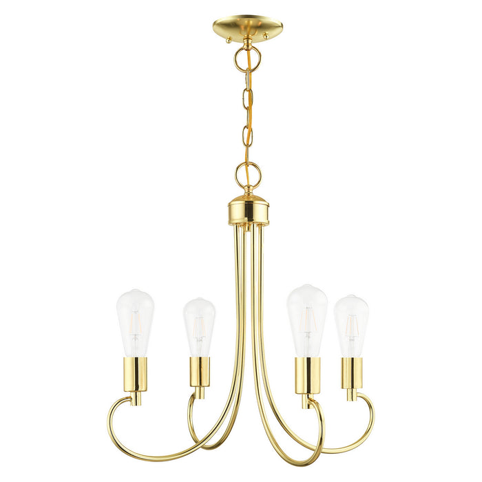 Livex Lighting 42924-02 Four Light Chandelier, Polished Brass