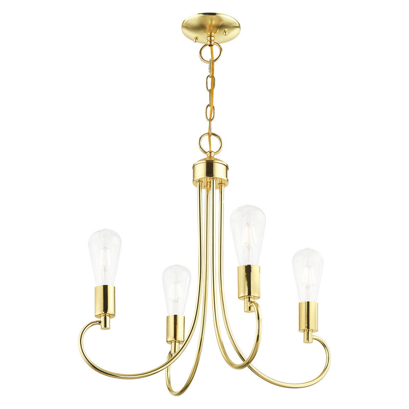 Livex Lighting 42924-02 Four Light Chandelier, Polished Brass