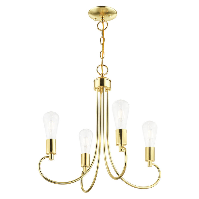 Livex Lighting 42924-02 Four Light Chandelier, Polished Brass