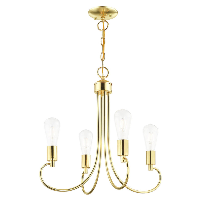 Livex Lighting 42924-02 Four Light Chandelier, Polished Brass