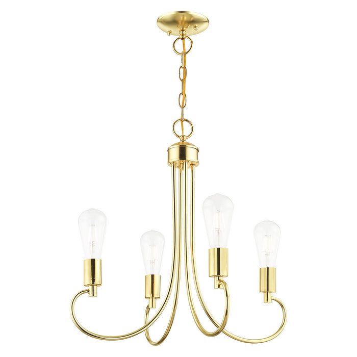 Livex Lighting 42924-02 Four Light Chandelier, Polished Brass