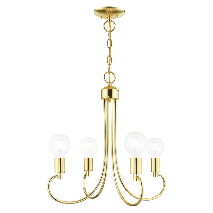 Livex Lighting 42924-02 Four Light Chandelier, Polished Brass