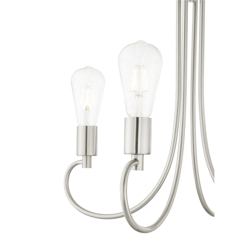 Livex Lighting 42924-91 Four Light Chandelier, Brushed Nickel