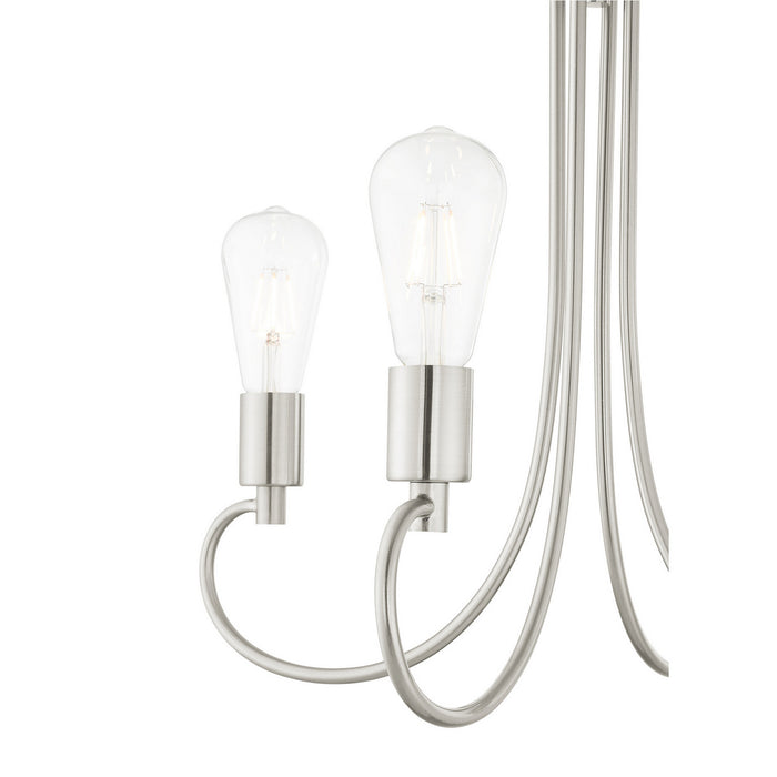Livex Lighting 42924-91 Four Light Chandelier, Brushed Nickel