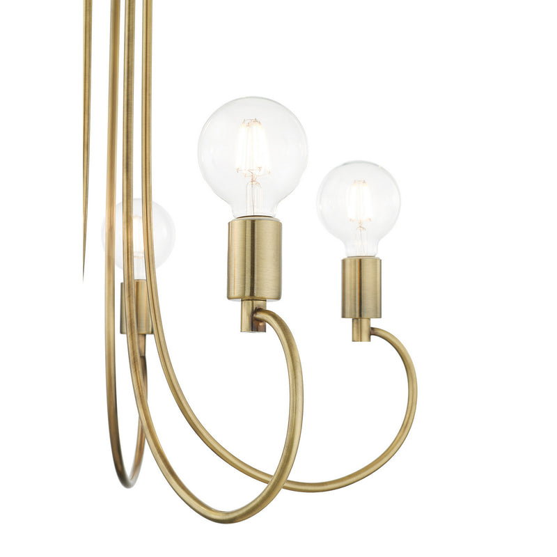 Livex Lighting 42925-01 Five Light Chandelier, Antique Brass