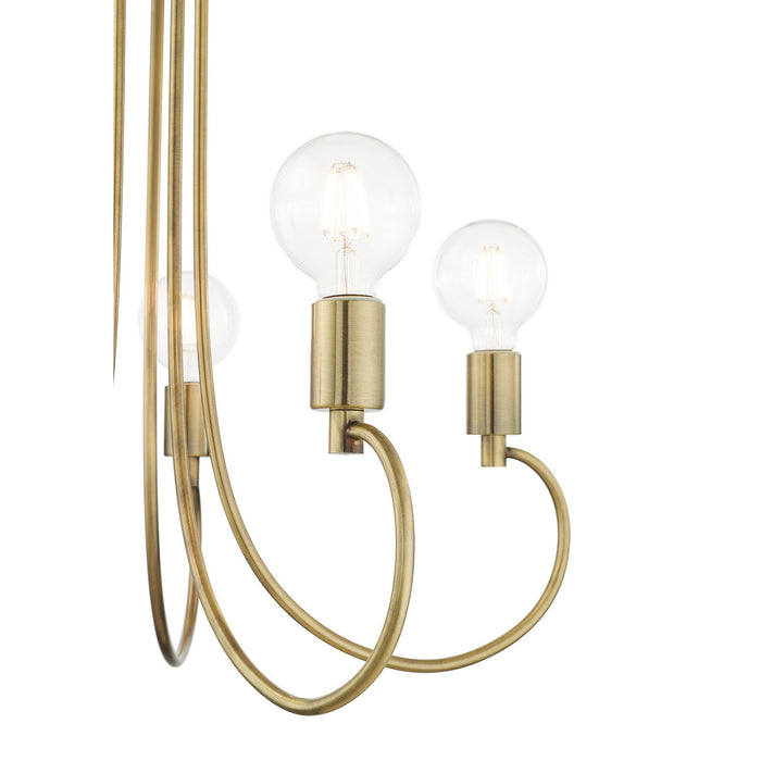 Livex Lighting 42925-01 Five Light Chandelier, Antique Brass