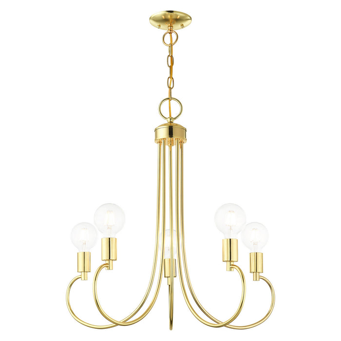 Livex Lighting 42925-02 Five Light Chandelier, Polished Brass