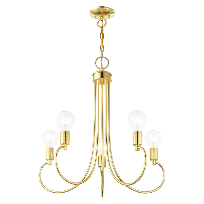 Livex Lighting 42925-02 Five Light Chandelier, Polished Brass