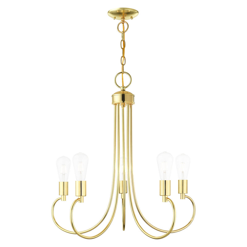 Livex Lighting 42925-02 Five Light Chandelier, Polished Brass