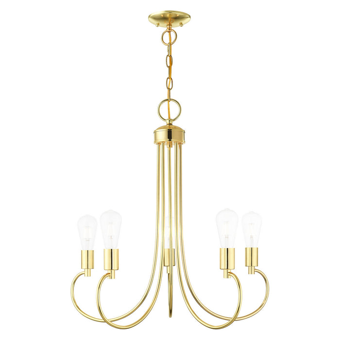 Livex Lighting 42925-02 Five Light Chandelier, Polished Brass