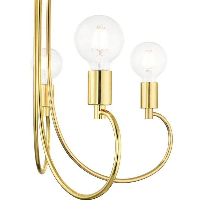 Livex Lighting 42925-02 Five Light Chandelier, Polished Brass