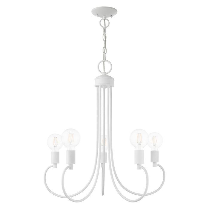 Livex Lighting 42925-03 Five Light Chandelier, White