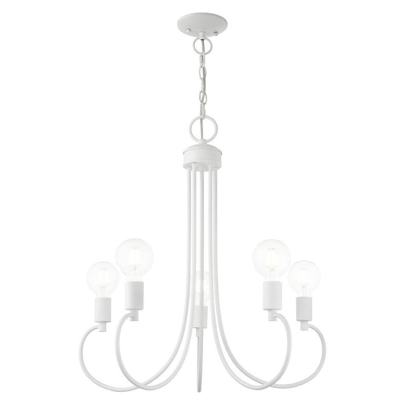 Livex Lighting 42925-03 Five Light Chandelier, White